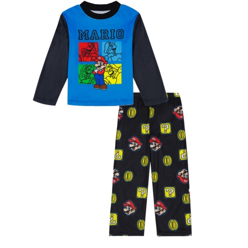 Super Mario by Nintendo Fleece Pajamas Set (Top, Pant and Robe) - Picture 4 of 6